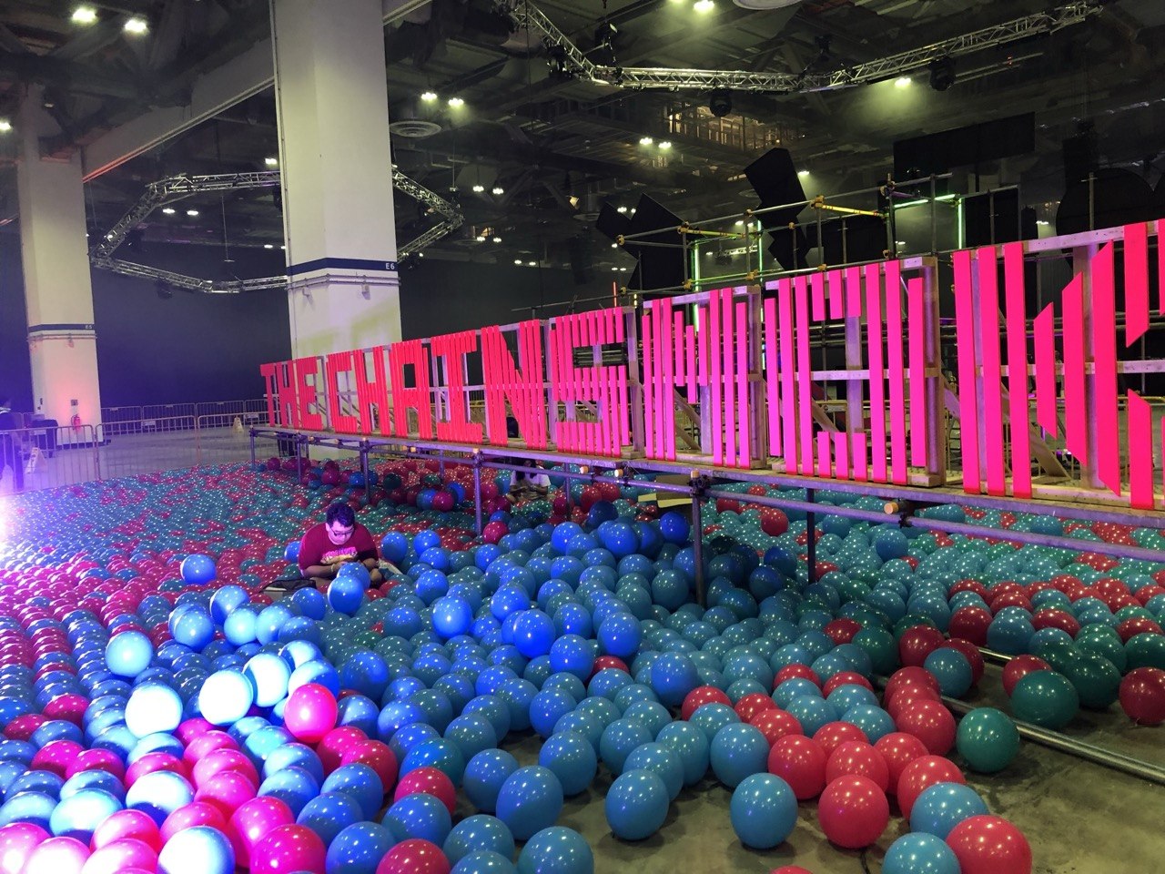 Ball pit activation at a corporate event