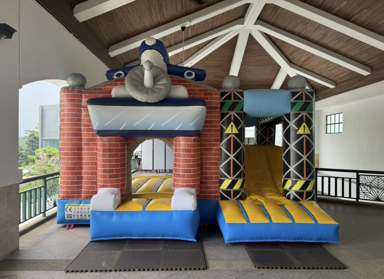 Airplane themed bouncy castle by BounceParkSG