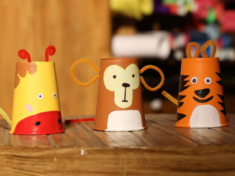 Animal cup making craft activity by BounceParkSG