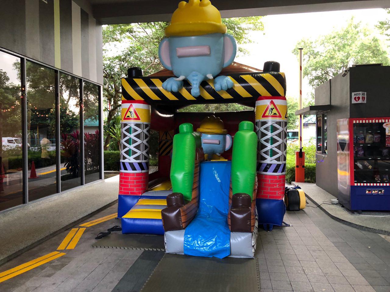 Construction themed bouncy castle by BounceParkSG