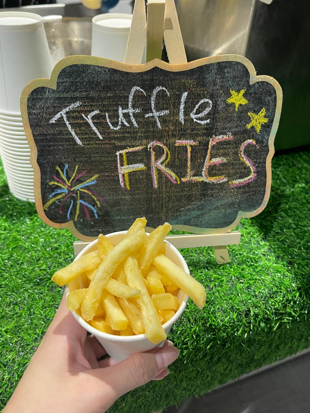 Truffle fries live station at a BounceParkSG event