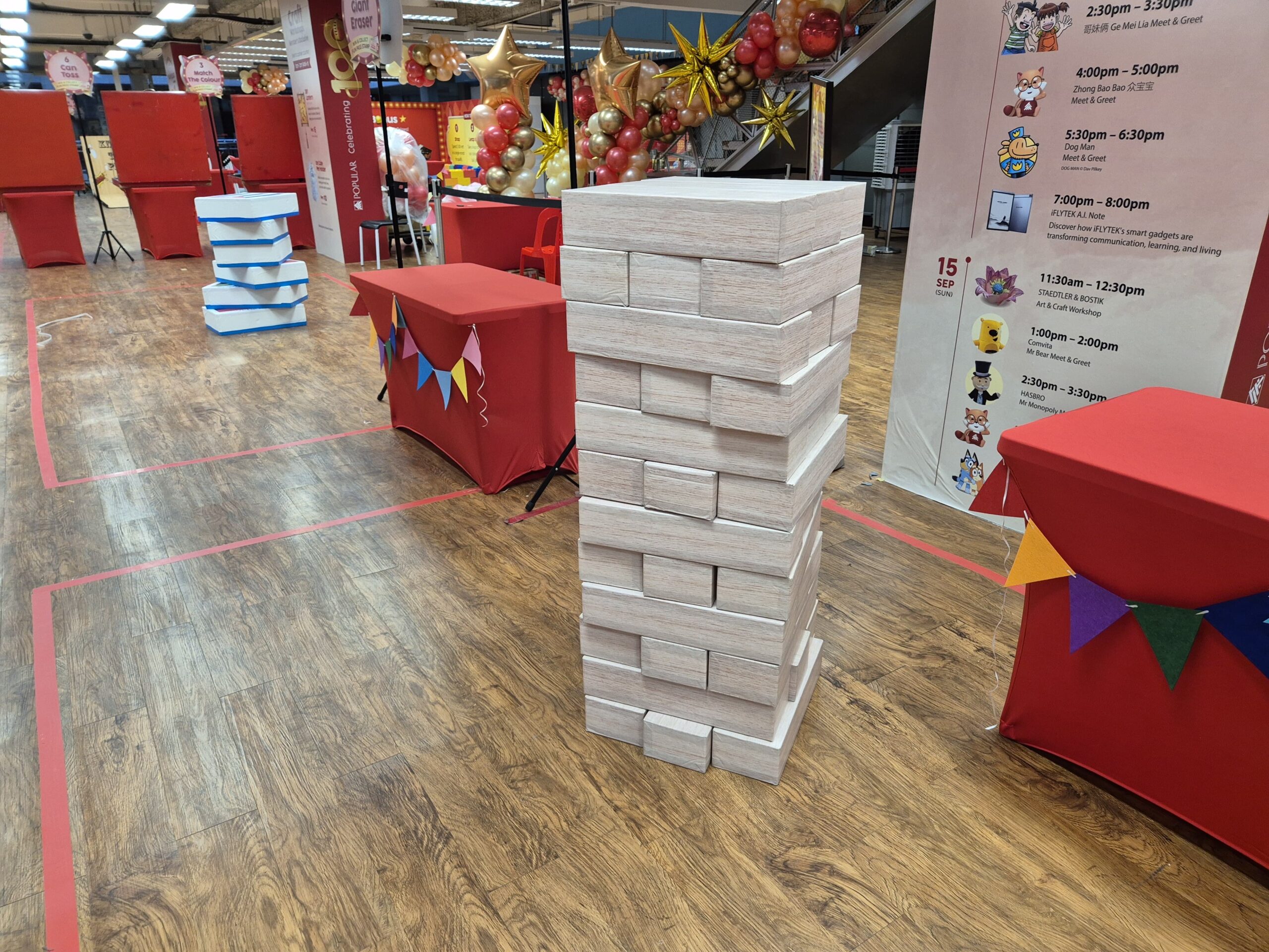 Giant Jenga game by BounceParkSG