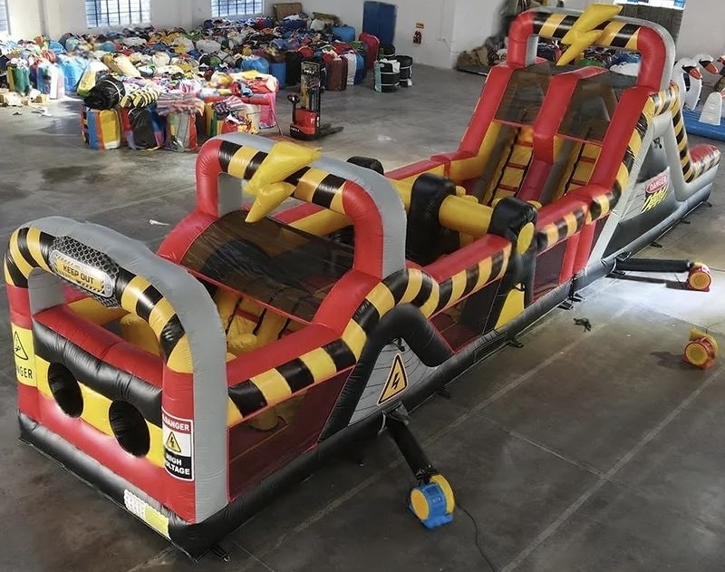 High Voltage obstacle course bouncy castle by BounceParkSG