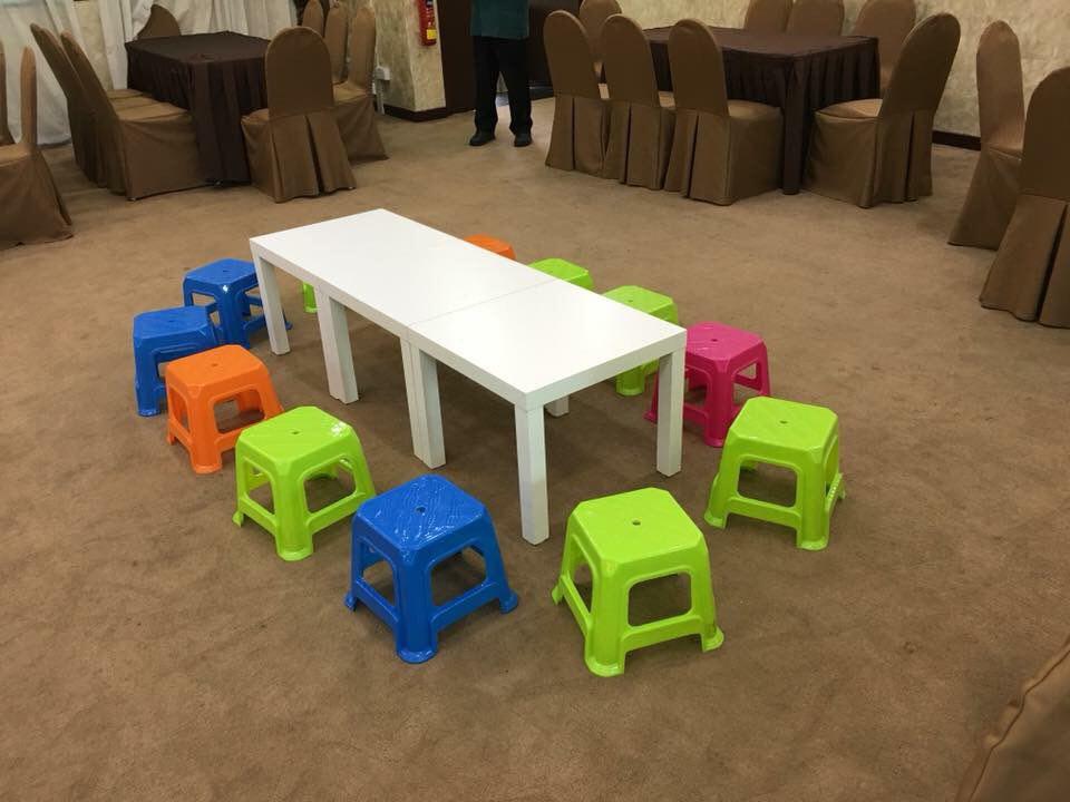 Table and chair rental by BounceParkSG