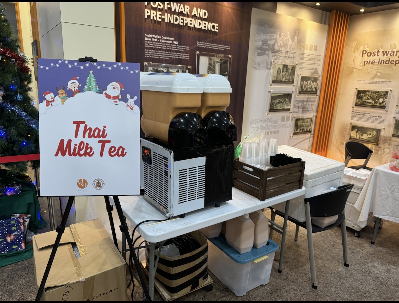 Thai milk tea live station at a BounceParkSG event