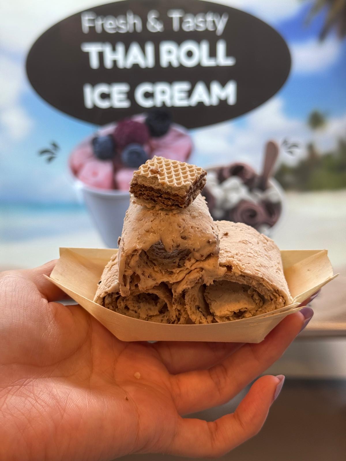 Thai rolled ice cream live station at a BounceParkSG event