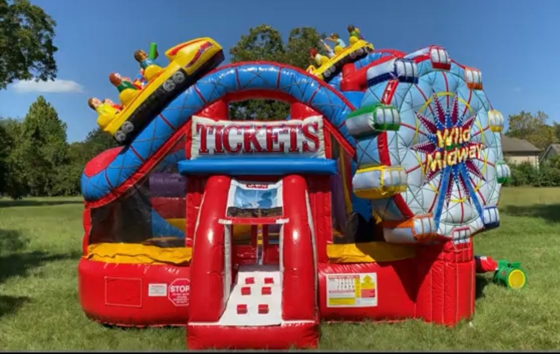Theme Park Carnival themed bouncy castle by BounceParkSG