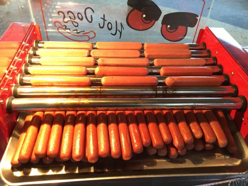 Hot dog roller station at a BounceParkSG event