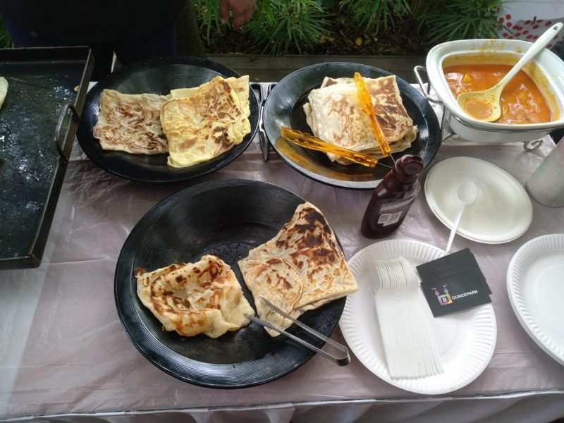 Freshly cooked prata at a BounceParkSG event